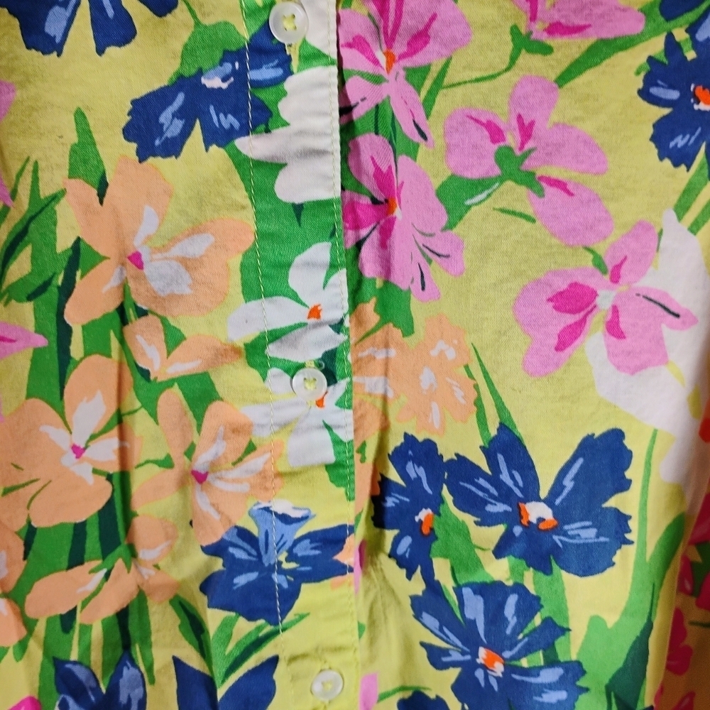 Only Floral 3/4 Sleeve Button Down Shirt XL - Picture 9 of 9